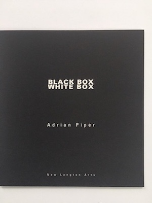 Adrian Piper, Black Box White Box, 1993 (cover)